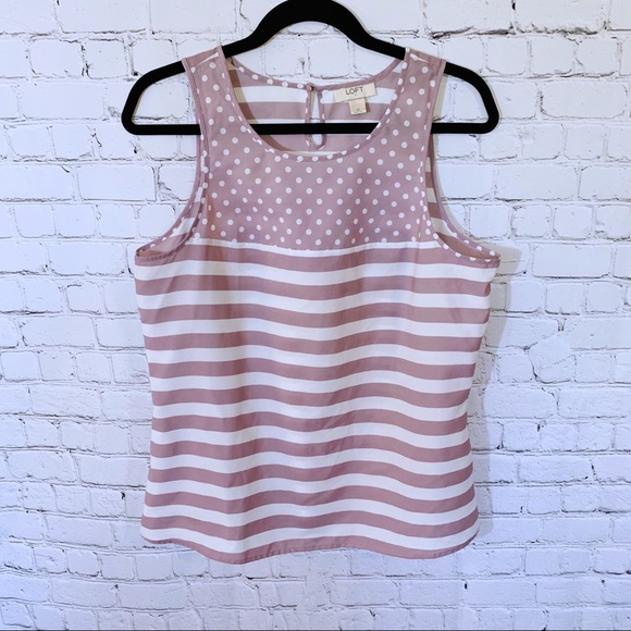 LOFT Tops - Loft Tank Lavender Stripes Size Med